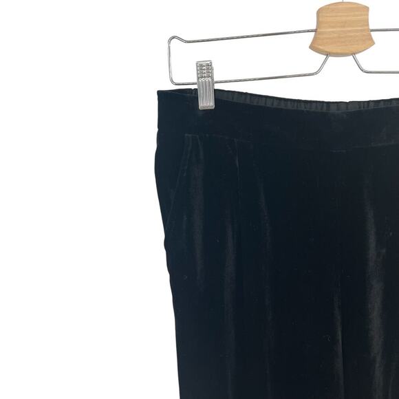 Vince Trouser Pants Velvet Single Pleat Elastic Waist Pull On Black Size Small - Picture 4 of 14